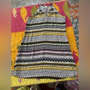 Sleeveless Patterned Dress in Yellow, Black & White by mlle gabrielle Size L